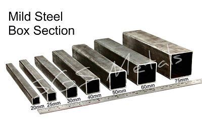 mild steel box section dimensions|steel box section sizes chart.